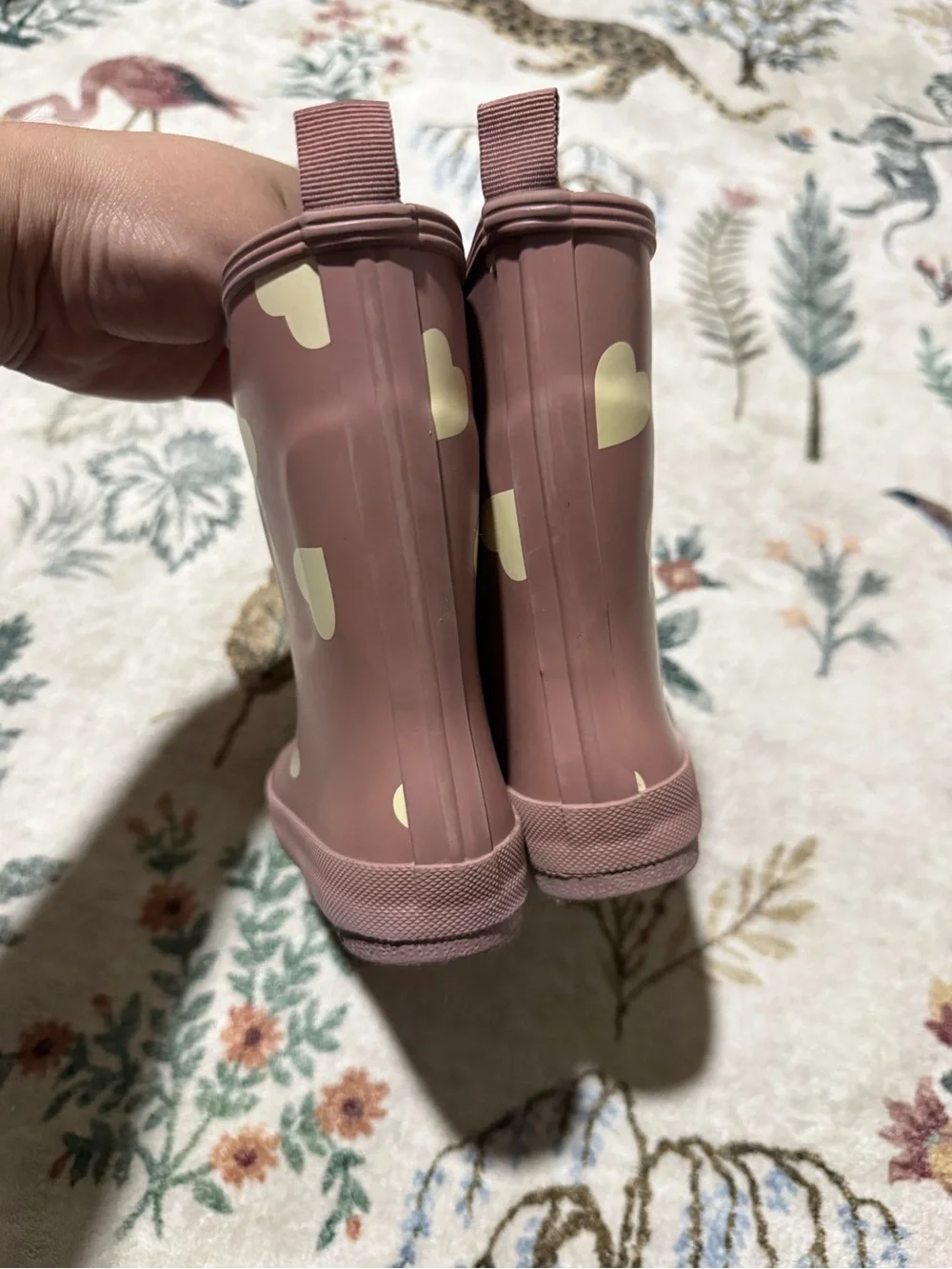 Zara Girls' Pink Heart Rain Boots 24